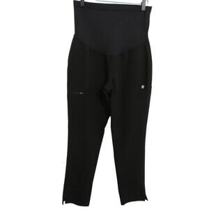 FIGS Women Sz S Black Yola Skinny Maternity Pants Black Over Bump Scrub Workwear